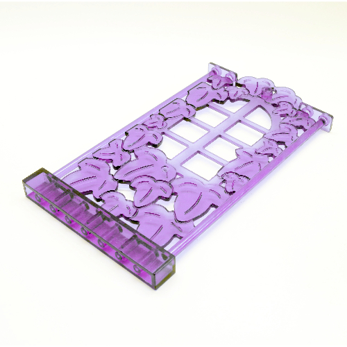 Belville, Wall, 1 × 8 × 12 with Ivy and Window Trans-Purple