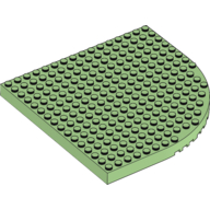 Stein rund Ecke 16 × 16 Mittelgrün