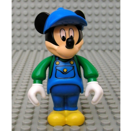 Mickey Mouse Figure with Blue Overalls, Green Sleeves, Blue Cap Grün