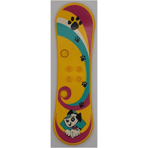 Scala, Sports, Skateboard with Dog Print and Purple Arcs and Paw Print Gelb