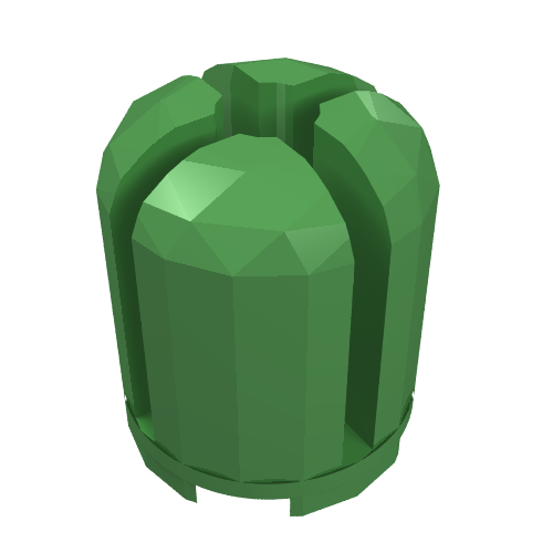 Brick Round 2 × 2 × 2 Dome Top with Cross Cut Slots Bright Green