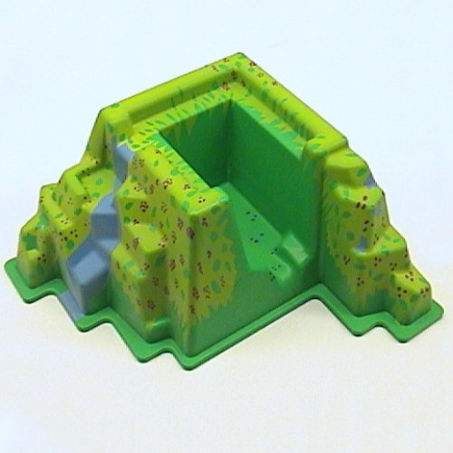 Baseplate Raised 22 × 22 × 10 Mountain with Flowers and Stream Print Hellgrün