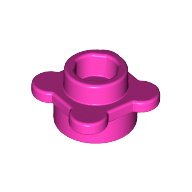 Plant, Flower, Plate Round 1 × 1 with 4 Petals Dark Pink
