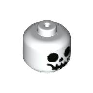 Minifig Head Baby / Toddler with Skeleton Face Print Weiß