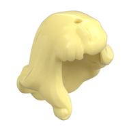 Hair Long, Part over Right Shoulder, Curled Ends Bright Light Yellow