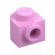 Platte speziell 1 × 1 × 2/3 halb rund mit Seite Noppe Leuchtrosa