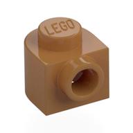Platte speziell 1 × 1 × 2/3 halb rund mit Seite Noppe Mittelnougat