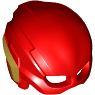 Helmet / Mask, with Eye Holes and Gold Wings Print (The Flash) Red