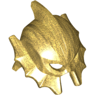 Helmet with Fish Fins on Sides and Top Pearl Gold
