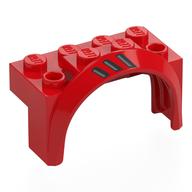 Wheel Arch, Mudguard 4 × 2 × 2 1/2 with 3 Air Vents, Right print Red