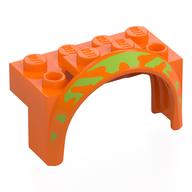 Wheel Arch, Mudguard 4 × 2 × 2 1/2 with Lime Splotches print Orange
