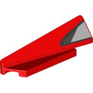 Brick Wedged, Sloped 1 × 5 × 1 1/3 Left with Silver/Black Air Intake print Red