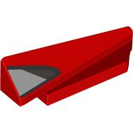 Brick Wedged, Sloped 1 × 5 × 1 1/3 Right with Silver/Black Air Intake print Red