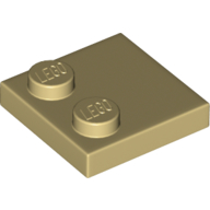 Plate Special 2 × 2 with Only 2 studs Tan