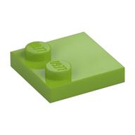 Plate Special 2 × 2 with Only 2 studs Lime