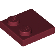 Plate Special 2 × 2 with Only 2 studs Dark Red