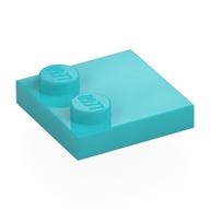 Plate Special 2 × 2 with Only 2 studs Mittelazur