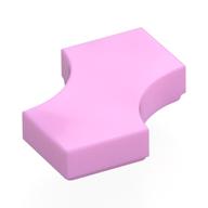 Tile Special 2 × 2 with 2 Quarter Round Cutouts Bright Pink
