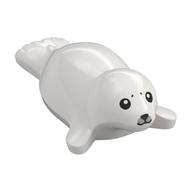 Animal, Seal, Pup (Baby) Black Eyes print Weiß