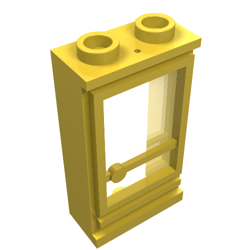 Door 1 × 2 × 3 Right, Hollow Studs, Fixed Glass Gelb