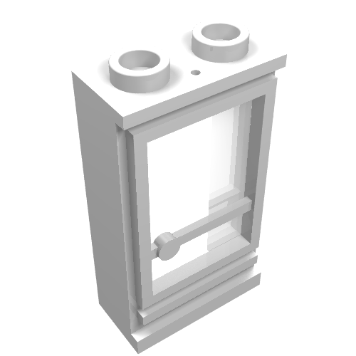 Door 1 × 2 × 3 Right, Hollow Studs, Fixed Glass Weiß
