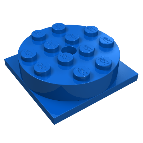 Turntable 4 × 4 Square Base with Top, Complete Assembly Blau