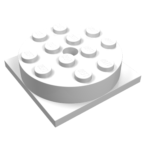 Turntable 4 × 4 Square Base with Top, Complete Assembly White