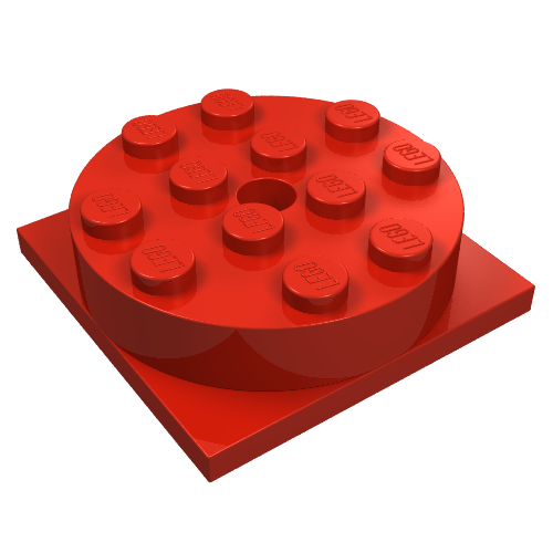Turntable 4 × 4 Square Base with Top, Complete Assembly Rot