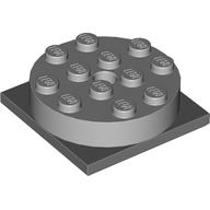 Turntable 4 × 4 Square Base with Top, Complete Assembly Light Bluish Gray