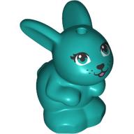 Animal, Rabbit / Bunny, Baby Sitting with Blue Eyes and Black Nose Print [No Color/Any Color]