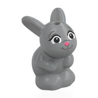 Animal, Rabbit / Bunny Sitting with Dark Bluish Grey Features, Dark Pink Nose print Hellblaugrau