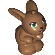 Animal, Rabbit / Bunny Sitting with Green Eyes, Open Mouth Print Mittelnougat