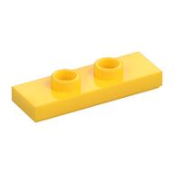 Plate Special 1 × 3 with 2 Studs with Groove and Inside Stud Holder (Jumper) Yellow