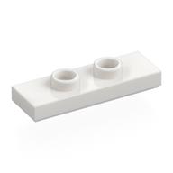Plate Special 1 × 3 with 2 Studs with Groove and Inside Stud Holder (Jumper) Weiß