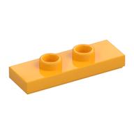 Plate Special 1 × 3 with 2 Studs with Groove and Inside Stud Holder (Jumper) Leuchtendes Hellorange
