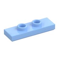 Plate Special 1 × 3 with 2 Studs with Groove and Inside Stud Holder (Jumper) Bright Light Blue