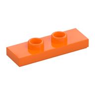 Plate Special 1 × 3 with 2 Studs with Groove and Inside Stud Holder (Jumper) Orange