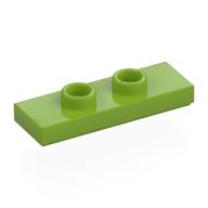 Plate Special 1 × 3 with 2 Studs with Groove and Inside Stud Holder (Jumper) Limette