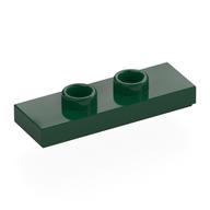 Plate Special 1 × 3 with 2 Studs with Groove and Inside Stud Holder (Jumper) Dark Green