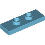 Plate Special 1 × 3 with 2 Studs with Groove and Inside Stud Holder (Jumper) Mittelazur