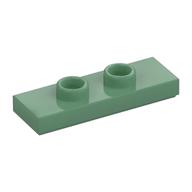 Plate Special 1 × 3 with 2 Studs with Groove and Inside Stud Holder (Jumper) Sandgrün