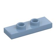Plate Special 1 × 3 with 2 Studs with Groove and Inside Stud Holder (Jumper) Sand Blue