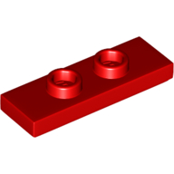Plate Special 1 × 3 with 2 Studs with Groove and Inside Stud Holder (Jumper) Red