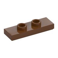Plate Special 1 × 3 with 2 Studs with Groove and Inside Stud Holder (Jumper) Rotbraun