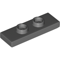 Plate Special 1 × 3 with 2 Studs with Groove and Inside Stud Holder (Jumper) Dunkelblaugrau