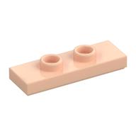 Plate Special 1 × 3 with 2 Studs with Groove and Inside Stud Holder (Jumper) Hellnougat