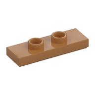 Plate Special 1 × 3 with 2 Studs with Groove and Inside Stud Holder (Jumper) Mittelnougat
