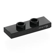 Plate Special 1 × 3 with 2 Studs with Groove and Inside Stud Holder (Jumper) with Silver Dodge print Schwarz