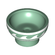 Equipment Dish / Bowl with White Waves Print Sandgrün