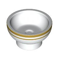 Equipment Dish / Bowl with 2 Gold Stripes Around Rim Print Weiß